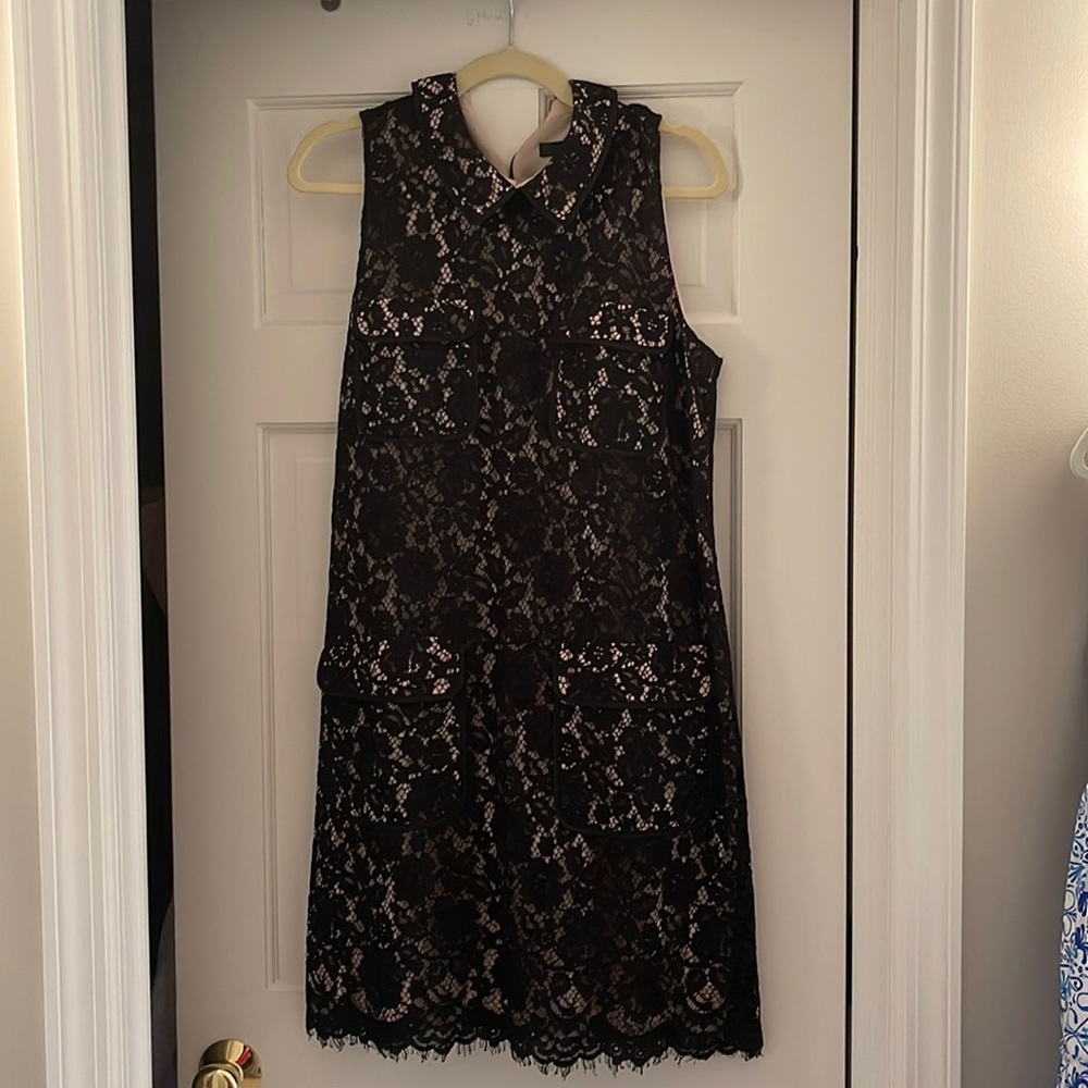 Jcrew black lace sleeveless dress size 12